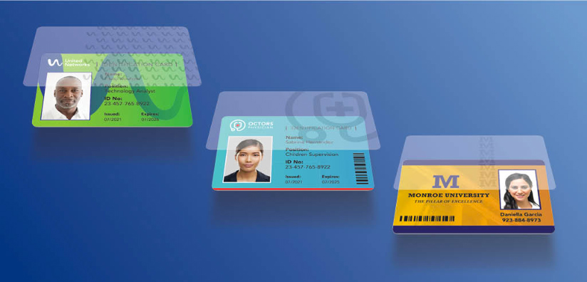 IDカードの 3 つの例