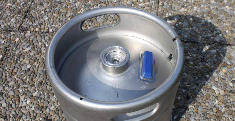 keg with RFID tag attached.