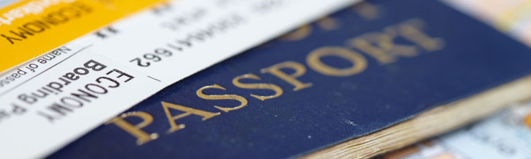 passport and boarding pass documents