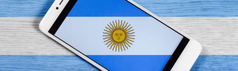 Argentina Flag on Smartphone Screen